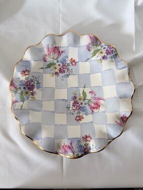 Mackenzie Childs - Retired Honeymoon collection.  9” plate in morning glory.